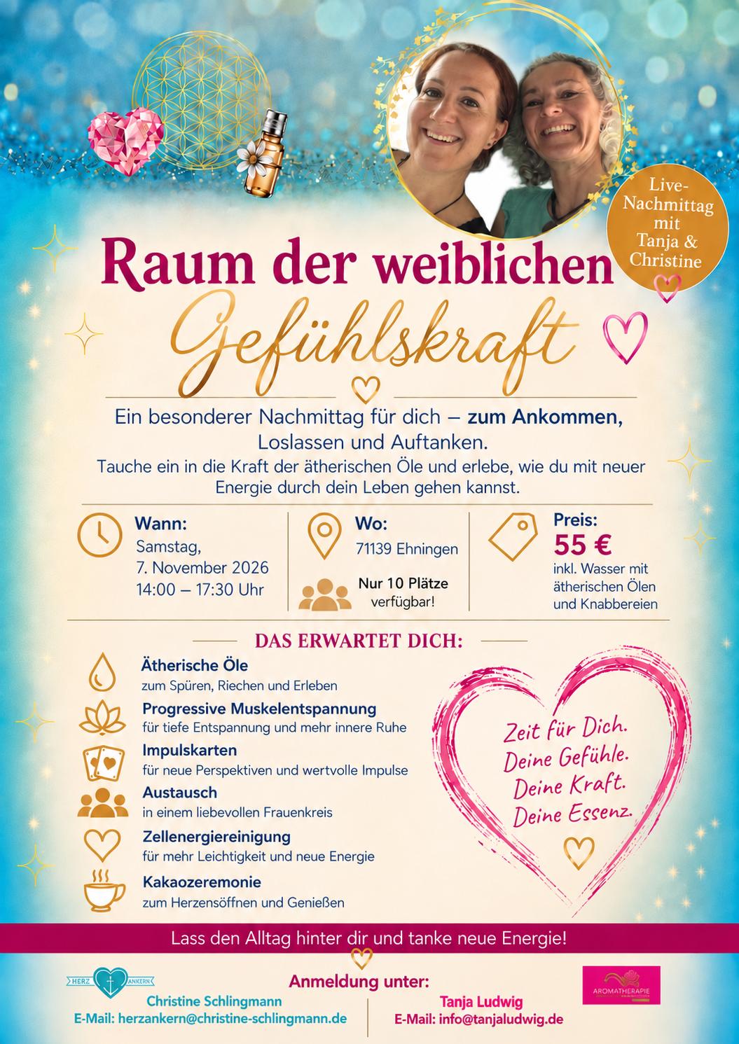 Raum der weiblichen Gefühlskraft – vollständiger Eventflyer